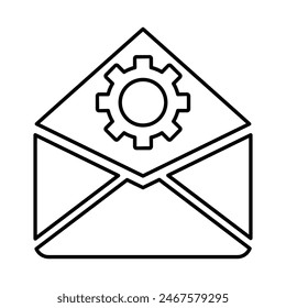Mail Optimization Icon Line Vector graphics