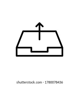 Correo, Bandeja de salida, Vector de logotipo de icono de buzón aislado. Juego de iconos de correo electrónico y de negocios. Stroke editable y Pixel Perfect.