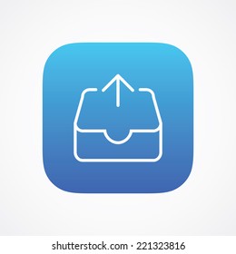 Mail Outbox sign pictogram. Vector symbol icon. Simple flat metro design style. ESP10