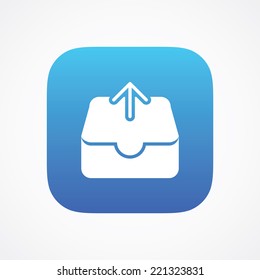 Mail Outbox sign pictogram. Vector symbol icon. Simple flat metro design style. ESP10