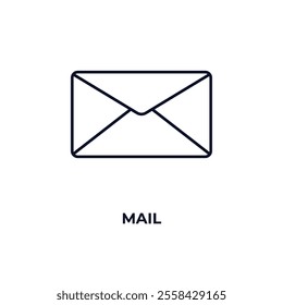 mail outline icon. Linear vector from ai and tech concept. Thin line mail icon isolated on white background