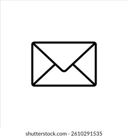 mail outline icon. message black line illustration.