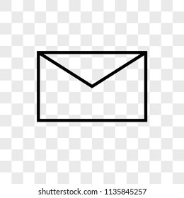 Mail outline vector icon on transparent background, Mail outline icon