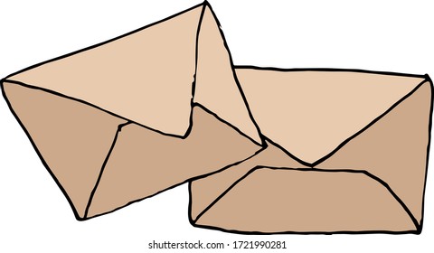 Mail paper envelope. Mail delivery service, new incoming message. Color flat vector illustration. Cartoon isolated on a white background.