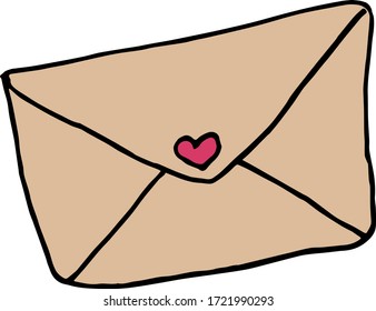 Sobre de papel de correo. Servicio de entrega de correo, nuevo mensaje entrante. Ilustración vectorial plana de color. Caricatura aislada sobre un fondo blanco.