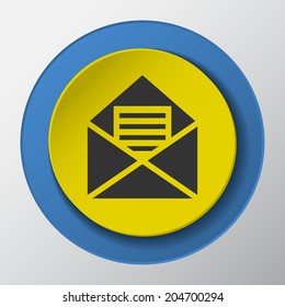 mail paper icon with shadow. Vector illustrations.