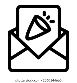 Mail party icon with simple and line style