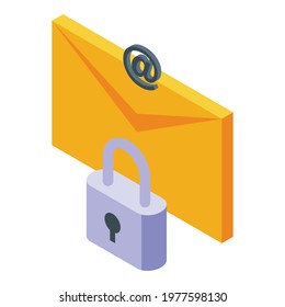 Mail password protection icon. Isometric of Mail password protection vector icon for web design isolated on white background