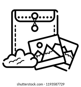 Mail with photo icon vector