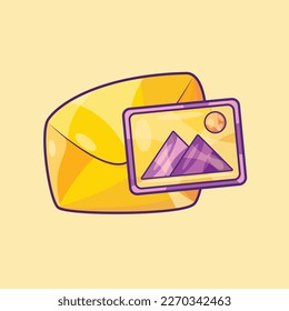 Mail with Picture File Vector Illustration