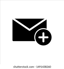 Mail and plus icon with trendy flat line style icon for web, logo, app, UI design. isolated on white background. vector illustration eps 10