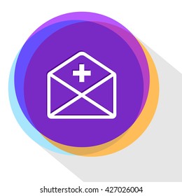mail plus. Internet template. Vector icon.