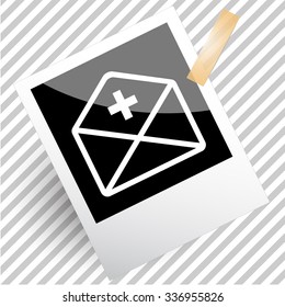 mail plus. Photoframe. Vector icon.