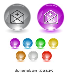 mail plus. Vector interface element.