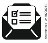 Mail polling booth icon simple vector. People vote. Machine talking report