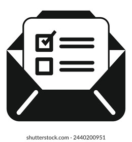 Mail polling booth icon simple vector. People vote. Machine talking report