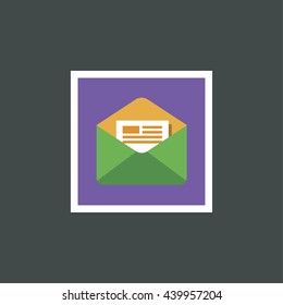 Mail post Icon - Flat Design