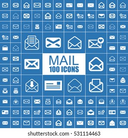 Mail, Post, Letter and Message Vector Icons.
