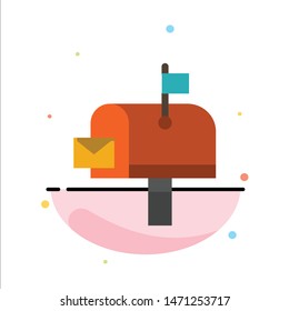 Mail, Post, Mailbox, Post office Abstract Flat Color Icon Template. Vector Icon Template background
