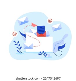 Mail Postal Services Concept. Vector Illustration of Email.