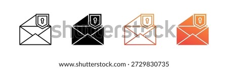 Mail Protect Multiple Style Icon Set Collection