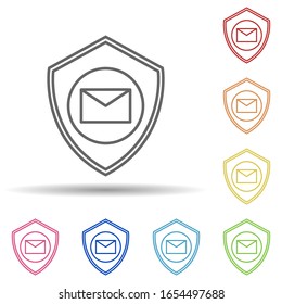 Mail protected in multi color style icon. Simple thin line, outline vector of virus antivirus icons for ui and ux, website or mobile application