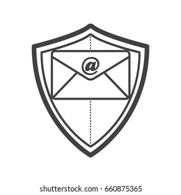 Mail protection line vector icon. 