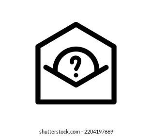 Mail with Question Mark Thin Line Vector Icon. Flat icon isolated on the white background. Editable EPS file. Vector illustration.
