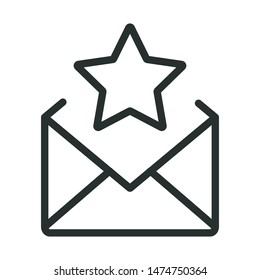 mail rating - minimal line web icon. simple vector illustration. concept for infographic, website or app.