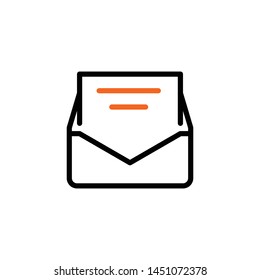 Mail Read Icon - Bussiness and Finance Orange Premium Icon Set Vector Eps 10 Editable