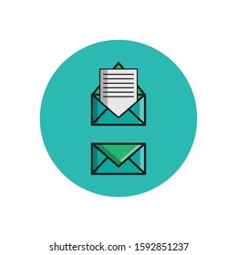 mail read and unread icon illustration vector