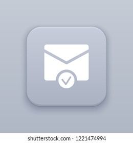 Mail ready, Letter ready button, best vector on a gray background