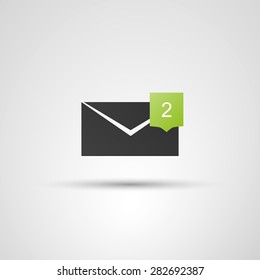 Mail Receive Icon - Flat Design Concept with Envelope and Bubble