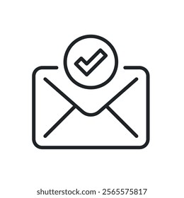 Mail received thin line icons. Perfect pixel on transparent background