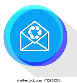 mail with recycle symbol. Internet template. Vector icon.