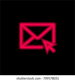 Mail red glowing neon ui ux icon. Glowing sign logo vector