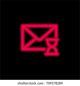 Mail red glowing neon ui ux icon. Glowing sign logo vector