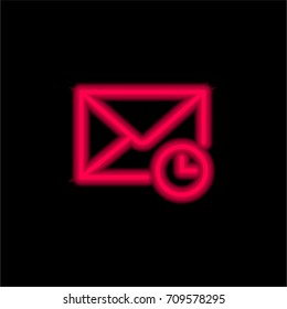 Mail red glowing neon ui ux icon. Glowing sign logo vector