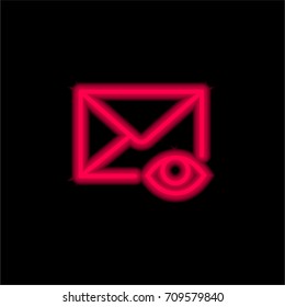 Mail red glowing neon ui ux icon. Glowing sign logo vector