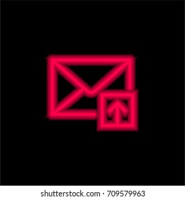 Mail red glowing neon ui ux icon. Glowing sign logo vector