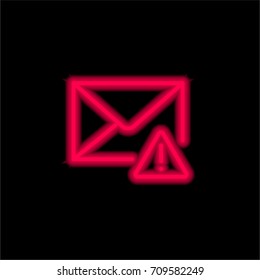 Mail red glowing neon ui ux icon. Glowing sign logo vector