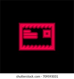 Mail red glowing neon ui ux icon. Glowing sign logo vector