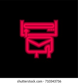 Mail red glowing neon ui ux icon. Glowing sign logo vector