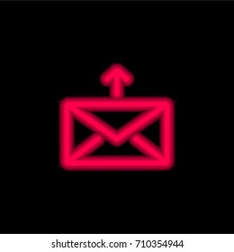 Mail red glowing neon ui ux icon. Glowing sign logo vector