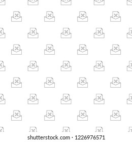 Mail reject background from line icon. Linear vector pattern. Vector illustration