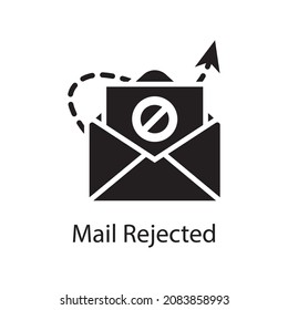 Mail Rejected vector Solid Icon Design illustration. Web And Mobile Application Symbol on White background EPS 10 File