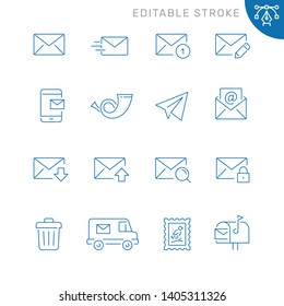 Mail Related Icons. Editable Stroke. Thin Vector Icon Set, Black And White Kit