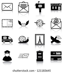 Mail related icons/ silhouettes.