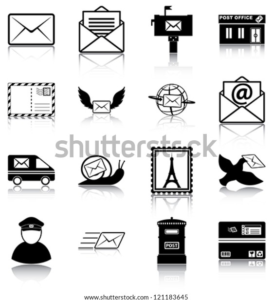 Mail related icons/\
silhouettes.