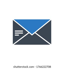Icono de glifo vector relacionado con correo. Aislado en fondo blanco. Ilustración vectorial.